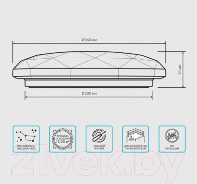 Потолочный светильник Gauss Basic Space Diamond 995439224