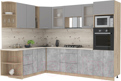 Готовая кухня Интерлиния Мила 1.88x2.8 левая - фото