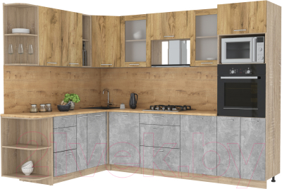 Готовая кухня Интерлиния Мила 1.88x2.8 левая - фото