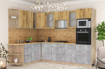 Готовая кухня Интерлиния Мила 1.88x2.8 левая