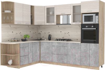 Готовая кухня Интерлиния Мила 1.88x2.8 левая - фото