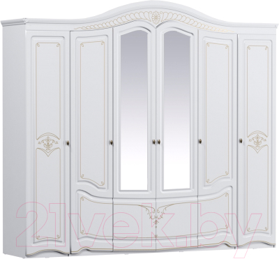 Шкаф ФорестДекоГрупп Луиза 6.1 (слоновая кость) - фото