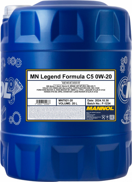 Моторное масло Mannol Legend Formula C5 0W20 SP RC / MN7921-20 - фото