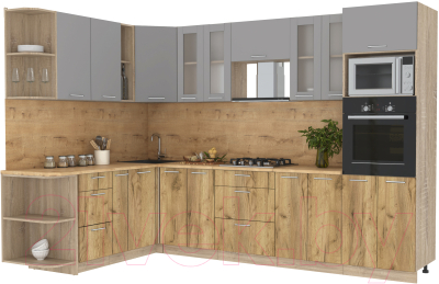 Готовая кухня Интерлиния Мила 1.88x3.0 левая - фото