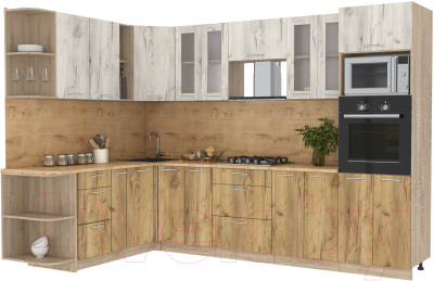 Готовая кухня Интерлиния Мила 1.88x3.0 левая - фото