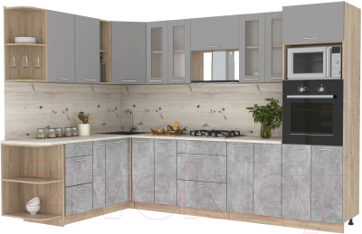 Готовая кухня Интерлиния Мила 1.88x3.0 левая - фото