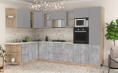 Готовая кухня Интерлиния Мила 1.88x3.2 левая