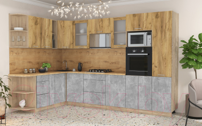 Готовая кухня Интерлиния Мила 1.88x3.2 левая