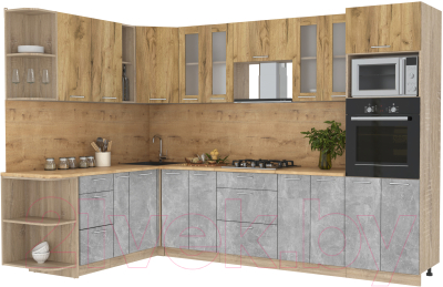 Готовая кухня Интерлиния Мила 1.88x3.0 левая - фото