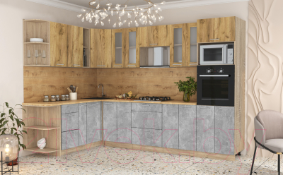 Готовая кухня Интерлиния Мила 1.88x3.0 левая