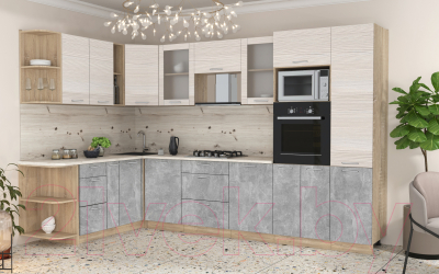 Готовая кухня Интерлиния Мила 1.88x3.2 левая