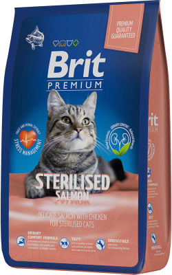Сухой корм для кошек Brit Cat Sterilized Salmon & Chicken / 5049868 (8кг) - фото