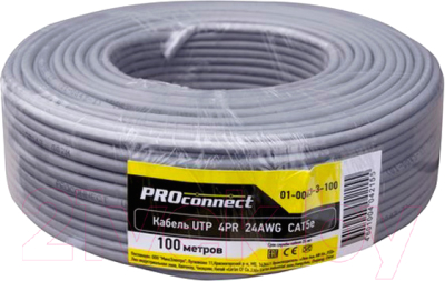 Кабель PROconnect UTP 4PR 24AWG/CAT5e / 01-0043-3-100 - фото
