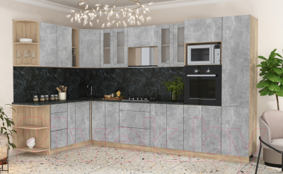 Готовая кухня Интерлиния Мила 1.88x3.4 левая