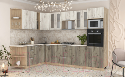 Готовая кухня Интерлиния Мила 1.88x3.0 левая