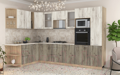 Готовая кухня Интерлиния Мила 1.88x3.2 левая