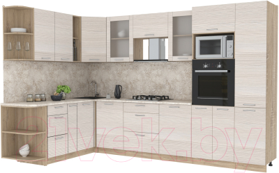 Готовая кухня Интерлиния Мила 1.88x3.2 левая - фото