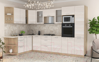 Готовая кухня Интерлиния Мила 1.88x3.2 левая