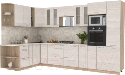 Готовая кухня Интерлиния Мила 1.88x3.4 левая - фото