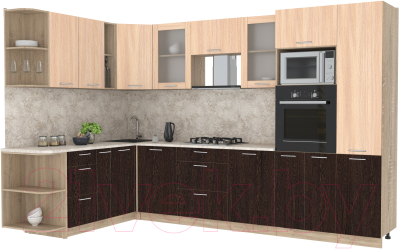 Готовая кухня Интерлиния Мила 1.88x3.2 левая - фото