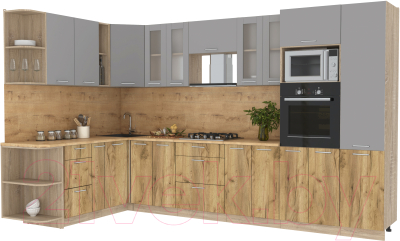 Готовая кухня Интерлиния Мила 1.88x3.4 левая - фото