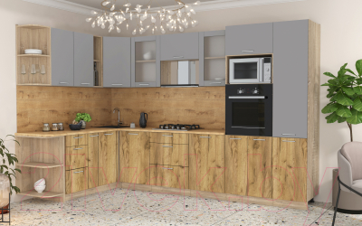 Готовая кухня Интерлиния Мила 1.88x3.2 левая