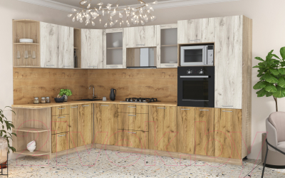 Готовая кухня Интерлиния Мила 1.88x3.2 левая