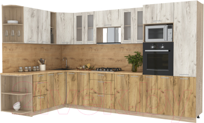 Готовая кухня Интерлиния Мила 1.88x3.4 левая - фото