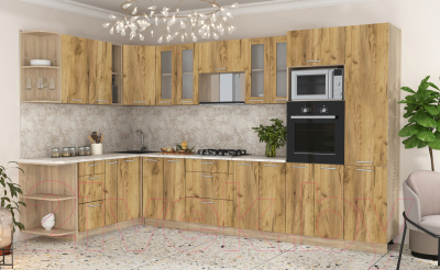 Готовая кухня Интерлиния Мила 1.88x3.4 левая