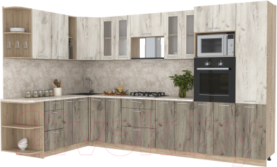 Готовая кухня Интерлиния Мила 1.88x3.4 левая - фото