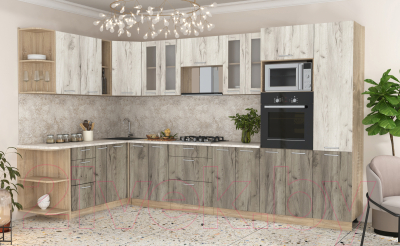 Готовая кухня Интерлиния Мила 1.88x3.4 левая