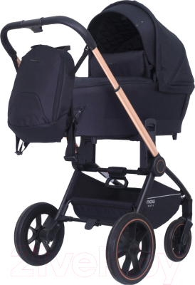 Детская универсальная коляска MOWbaby Zoom PU 2 в 1 / RA086 (Gold Black) - фото