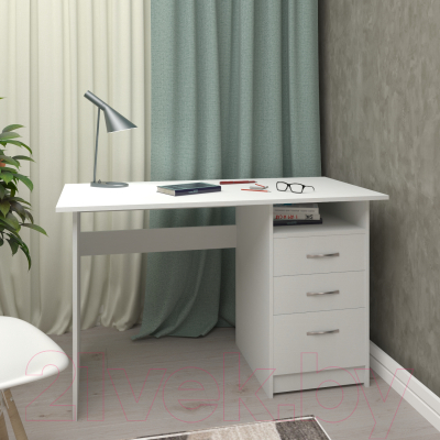 Письменный стол Кортекс-мебель Эльф 120-3ш (белый)