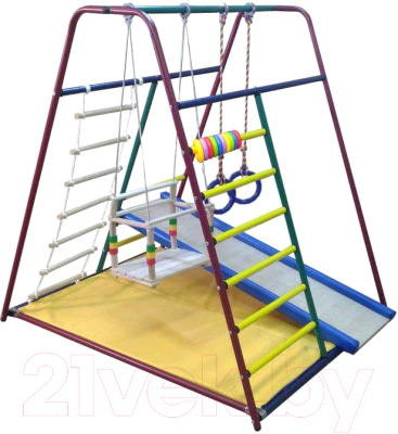 Детский спортивный комплекс Вертикаль Веселый Малыш Mini (горка мягкий бортик) - фото