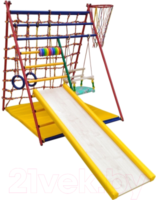 Детский спортивный комплекс Вертикаль Веселый Малыш Transformer (горка мягкий бортик) - фото