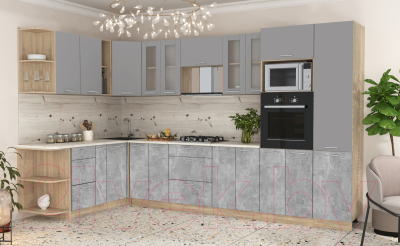 Готовая кухня Интерлиния Мила 1.88x3.4 левая