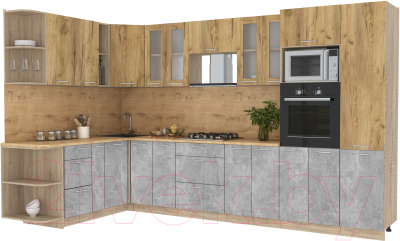 Готовая кухня Интерлиния Мила 1.88x3.4 левая - фото