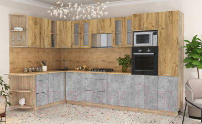 Готовая кухня Интерлиния Мила 1.88x3.4 левая