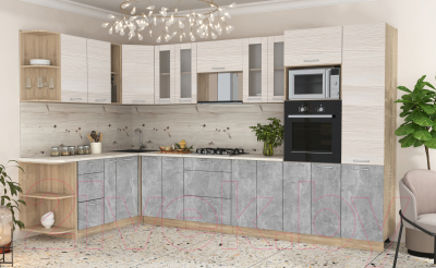 Готовая кухня Интерлиния Мила 1.88x3.4 левая