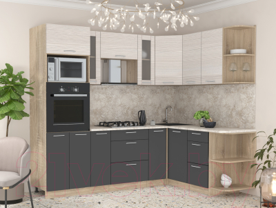 Готовая кухня Интерлиния Мила 1.68x2.4 правая