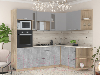 Готовая кухня Интерлиния Мила 1.68x2.4 правая