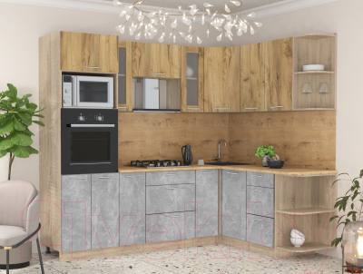 Готовая кухня Интерлиния Мила 1.68x2.4 правая