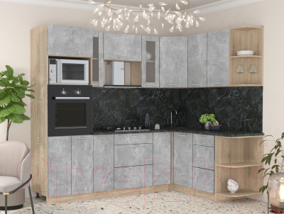 Готовая кухня Интерлиния Мила 1.68x2.4 правая