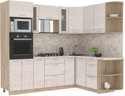 Готовая кухня Интерлиния Мила 1.68x2.4 правая - фото