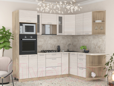 Готовая кухня Интерлиния Мила 1.68x2.4 правая