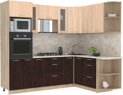 Готовая кухня Интерлиния Мила 1.68x2.4 правая - фото