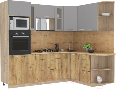 Готовая кухня Интерлиния Мила 1.68x2.4 правая - фото