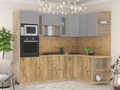 Готовая кухня Интерлиния Мила 1.68x2.4 правая