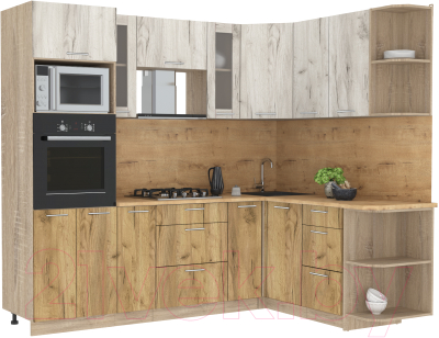 Готовая кухня Интерлиния Мила 1.68x2.4 правая - фото