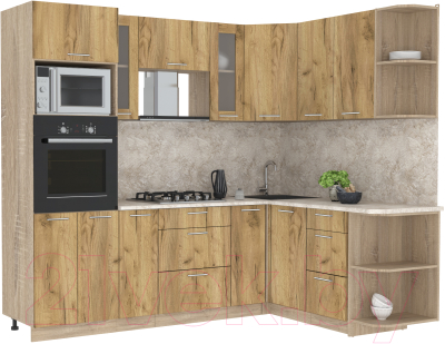 Готовая кухня Интерлиния Мила 1.68x2.4 правая - фото